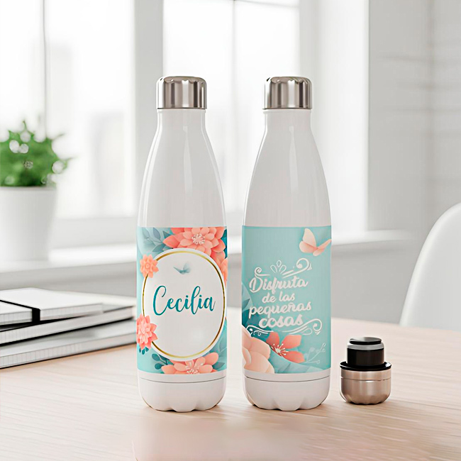 BOTELLAS DE ACERO INOXIDABLE PERSONALIZADAS CON TU NOMBRE