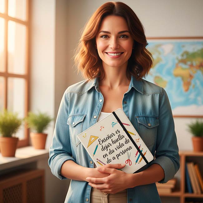 CUADERNO A6 PERSONALIZADO CON FUNDA DE LINO