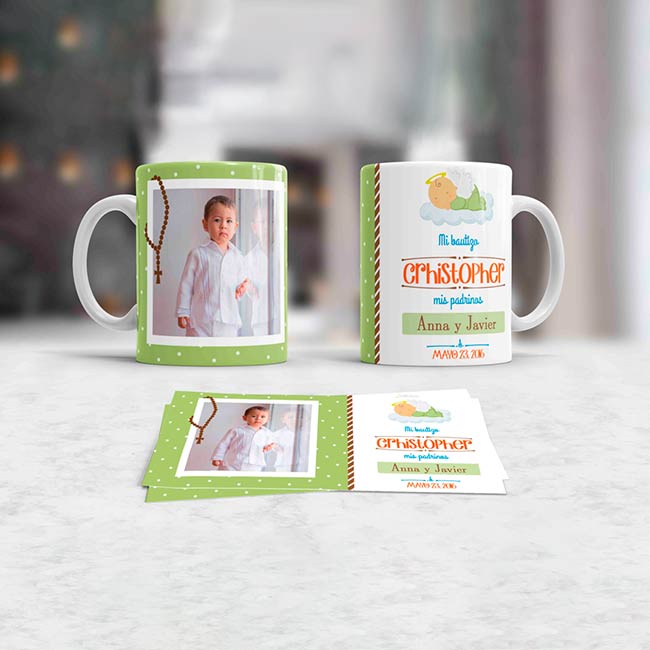 TAZAS PERSONALIZADAS PARA LAS COMUNIONES CON PADRINOS