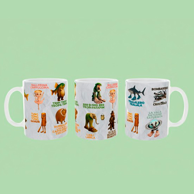 TAZAS INFANTILES CON MEMES ITALIANOS