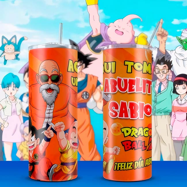 regalos-personalizados-arcoiris-creativo-VASOS-TERMICOS-PERSONALIZADOS-ALARGADOS-CON-PAJITAS-dragon-ball